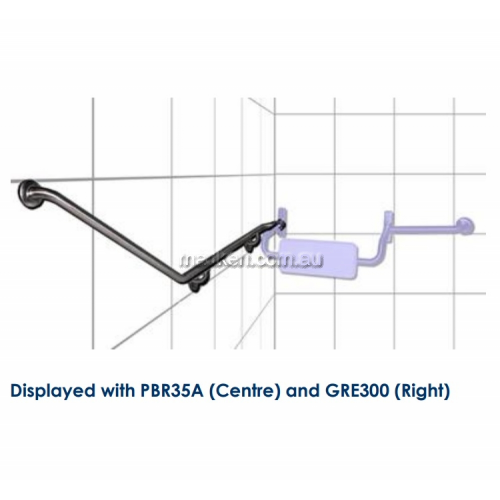 View GRE08 Toilet Grab Rail Attachment 40 Degree Right Hand details.