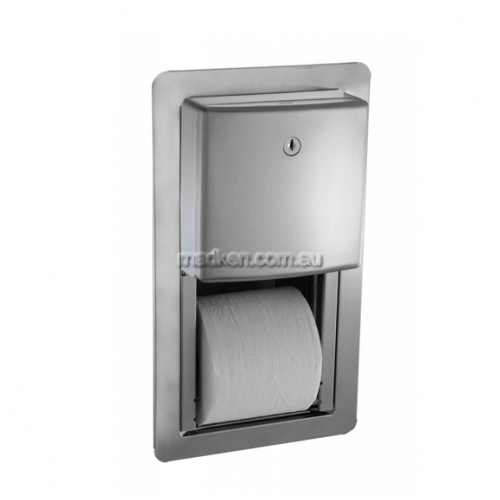 View 10-20031 Double Toilet Roll Dispenser Semi-Recessed details.