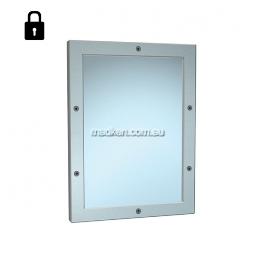 105-14 Steel Mirror with Frame, Vandal Resistant, Front Mounting