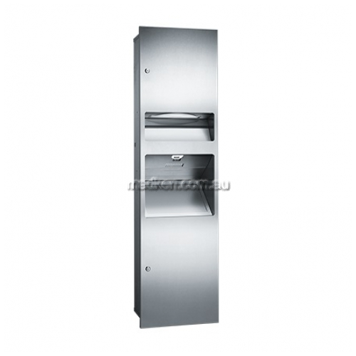 10-64672-2 3 In 1 Combo Unit Towel Dispenser Hand Dryer and Waste Bin 26L