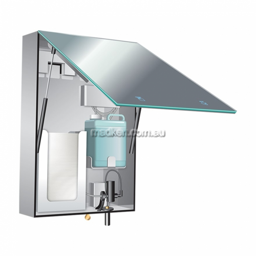 Behind The Mirror Cabinet with Mirror Foam Dispenser and Towel Dispenser