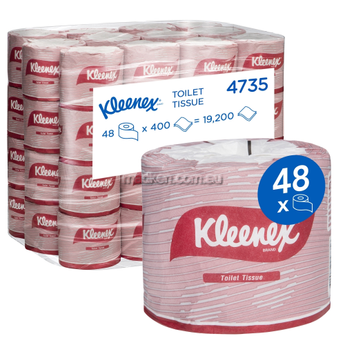 View 4735 Kleenex Toilet Tissue Paper Rolls 2Ply 400 sheet - Bulk Buy details.