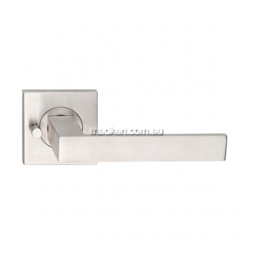 L100Z Door Handle Square Rose, Pair, Privacy Button