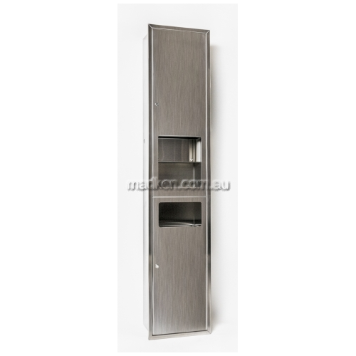 View 3-in-1 Recessed Combo Unit Paper Towel Dispenser Hand Dryer Waste Bin 21L details.
