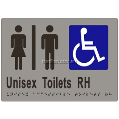 View ML16221 Braille Sign Unisex Accessible Toilet Divided RH Transfer details.