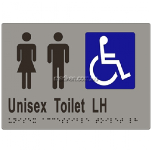 ML16222 Braille Sign Unisex Accessible Toilet Left Hand Transfer