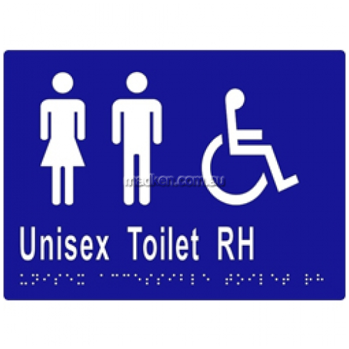 ML16223 Braille Sign Unisex Accessible Toilets RH Transfer