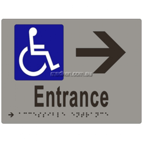 View ML16235 Braille Sign Accessible Entrance and Arrow details.
