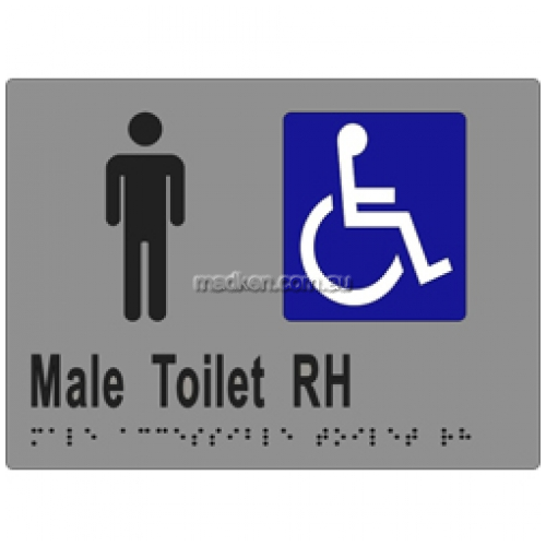 View ML16248 Braille Sign Accessible Male Toilet RH Transfer details.