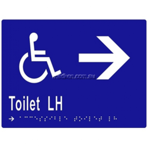 View ML16272 Braille Sign Accessible Toilets LH Transfer and Arrow details.