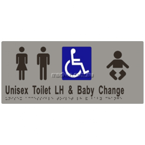 ML16285 Braille Sign Unisex Accessible Toilets LH and Baby Change