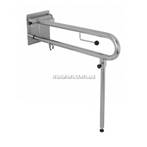 View RBA4007 Drop Down Rail with Toilet Roll Holder and Leg details.