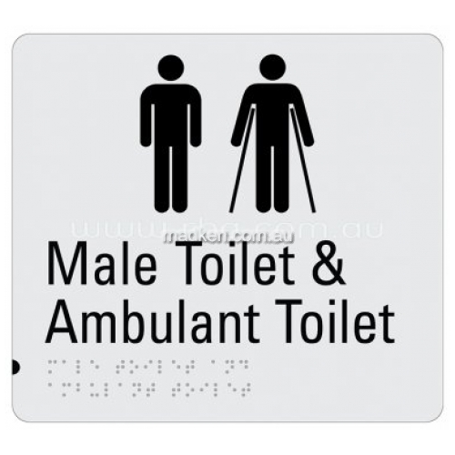 Braille Sign RBA4330-829 Male Toilet and Ambulant Toilet Sign
