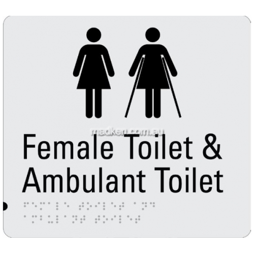 View Braille Sign RBA4330-830 Female Toilet and Female Ambulant Toilet details.