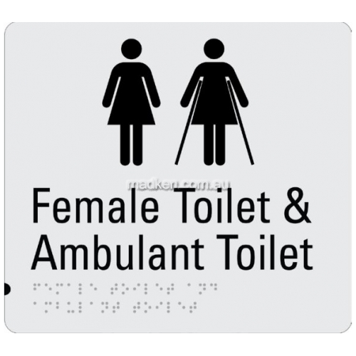 Braille Sign RBA4330-830 Female Toilet and Female Ambulant Toilet