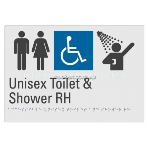 View Braille Sign RBA4330 Unisex Toilet and Shower RH details.