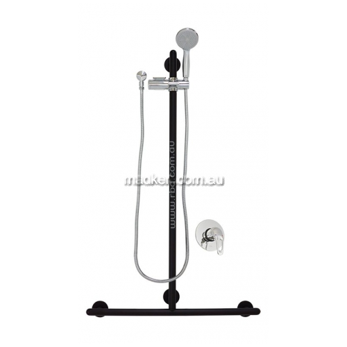 View Shower Set T Grab Rail with Handset Slider and Mixer details.
