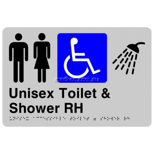View Braille Sign RBA4330 Unisex Accessible Toilet and Shower Right Hand Transfer details.