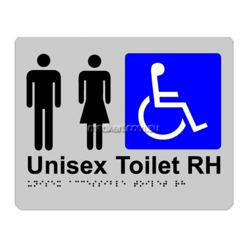 Braille Sign RBA4330 Unisex Accessible Toilet Right Hand Transfer