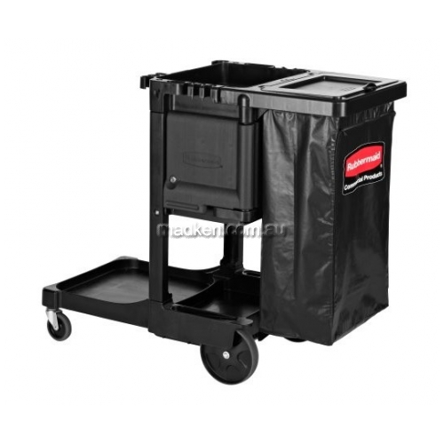 1861430 Cleaning Cart with Locking Cabinet Trash Cover